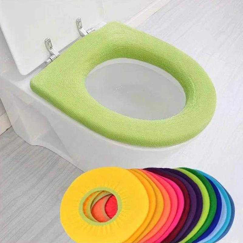 

Toilet Seat Cover Bathroom Accessories Set Mat Warm Soft Toilet Cover Seat Lid Pad Bathroom Closestool Protector