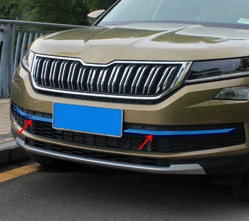 

2pc Stainless steel for SKODA KODIAQ front grille decorate Bright Trim