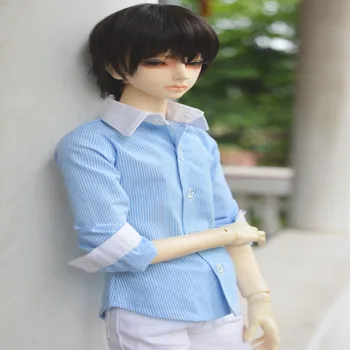 

1/3 BJD Doll clothes blue and white stripe shirt