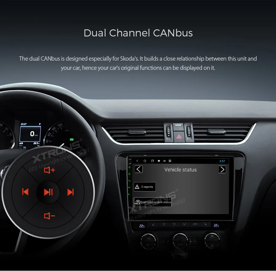 Sale XTRONS 10.1" Android Car Stereo Player for SKODA Octavia 2014 2015 2016 GPS Navigation Radio RCA TPMS OBD DAB 3