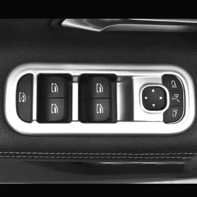 

For Mercedes Benz A Class 2019 ABS Matte Door Window glass Lift Control Switch button Panel Trim Cover car styling 4pcs