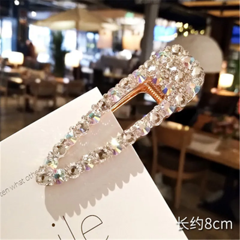 3 gold 8cm Мода 1 шт. хрустальные шпильки для волос большой зажим для волос для женщин девочек Стразы шпильки для волос заколка аксессуары для волос - Цвет: 3 gold 8cm