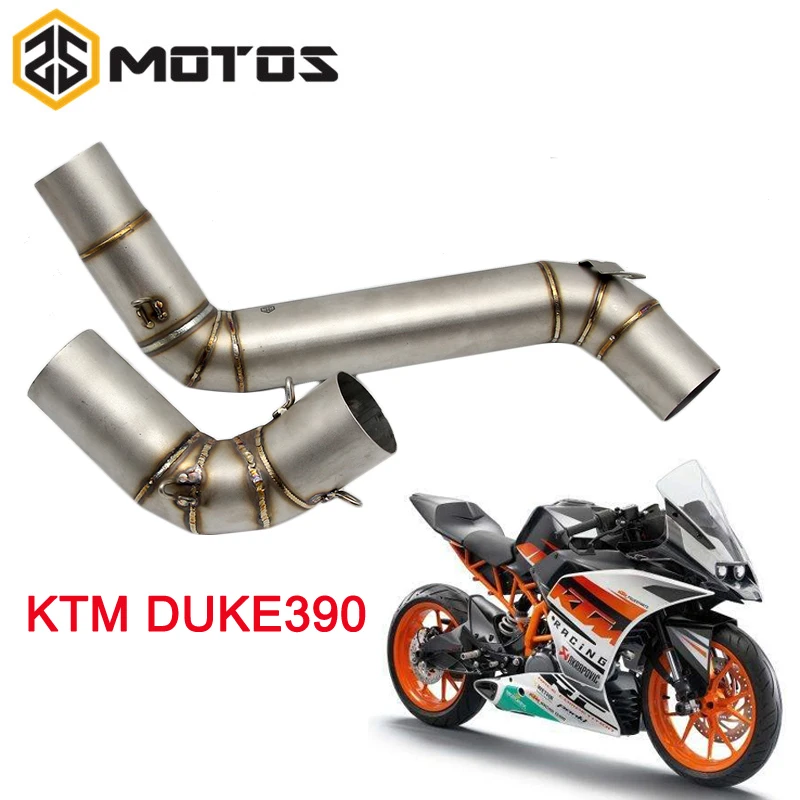 ZS MOTOS Motorcycle Exhaust Middle Pipe Round Muffler For KT 125 200 250 390 2012-2014 | Автомобили и мотоциклы