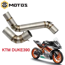 ZS MOTOS Motorcycle Exhaust Middle Pipe Round Muffler For KTM DUKE125 200 250 390 2012-2014