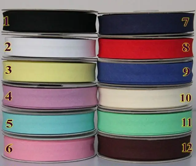 Лента смещенная хлопчатобумажная шириной 20 мм 10 м/лот|bias binding|tape biassingle fold bias tape |