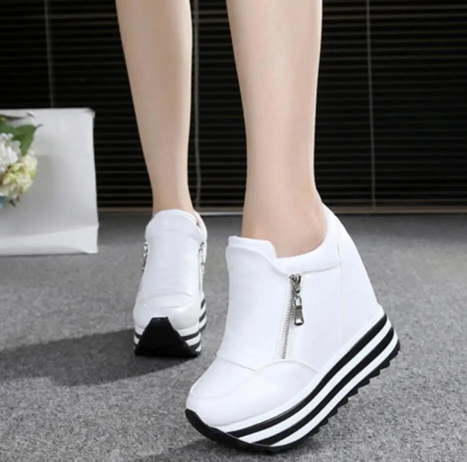 

2019 new Women Casual Platform Shoes Fashion Woman High Heels Wedges Shoes Loafers Heigh Increasing zapatos mujer basket Sneakes