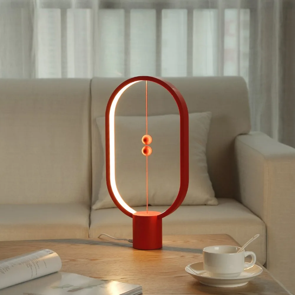 

Magnetic Lamp Balance Creative Smart Lighting LED Ellipse Desk Lamp Magic Floating Balls Switch USB Powered Home Decor Kid gift