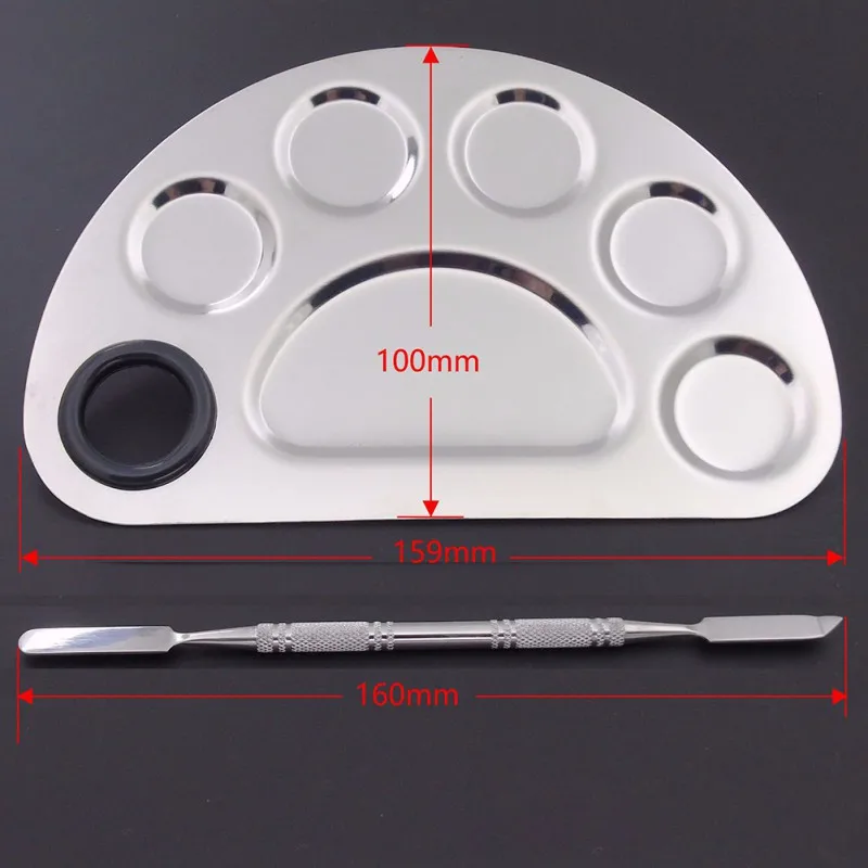 Профессиональная косметическая Палетка для смешивания красок для макияжа шпатель инструмент высокое качество нержавеющая сталь Hands-free матовая упаковка