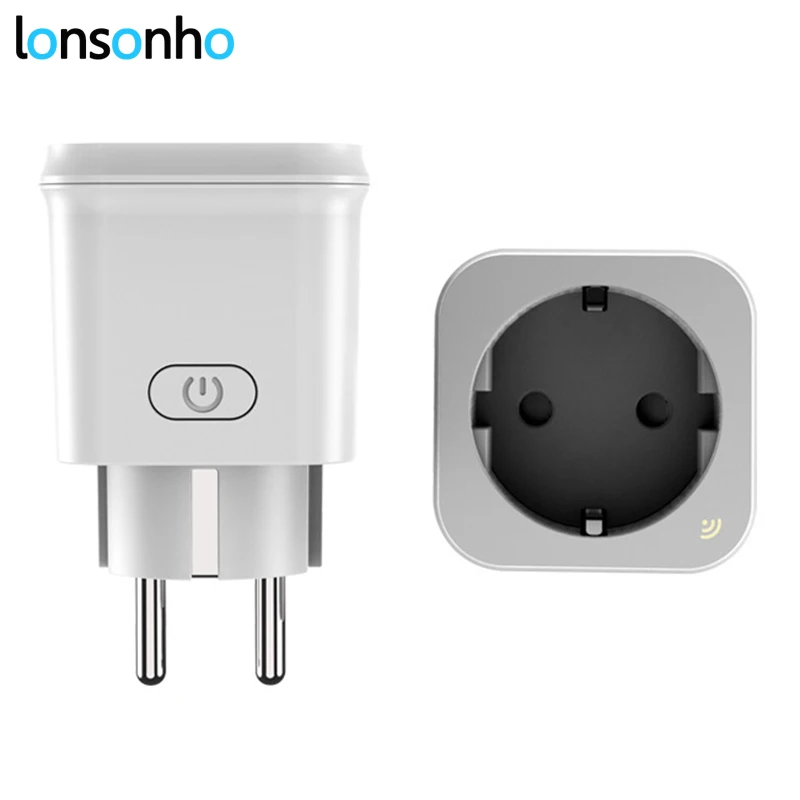 

Lonsonho Wifi Smart Plug EU Smart Socket Power Monitor Energy Saver Compatible FR Plug Works With Google Home Mini IFTTT Alexa