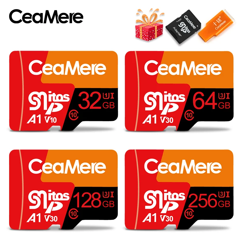 CeaMere карта памяти 256 ГБ 128 Гб 64 U3 UHS 3 32 Micro sd класс 10 1 флэш Microsd TF/SD карты для
