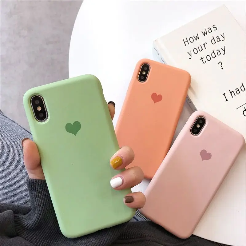 Liquid Silicone Phone Cases For iPhone XR XS Max X(10) Love Heart Case