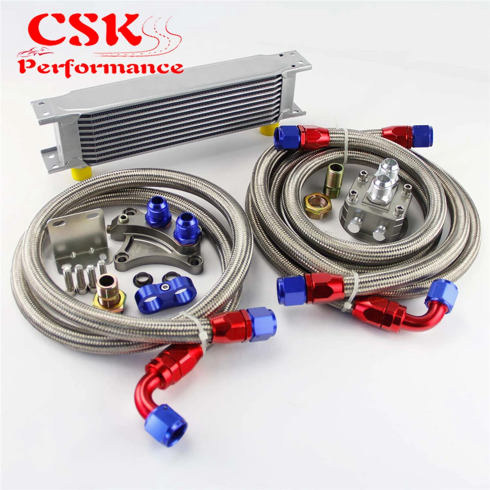 ^*Best Offers 10 Row 248mm AN10 Oil Cooler Kit Fits For Nissan Silvia S13 S14 S15 180SX 200SX 240SX SR20DET Black/Silver ^*Best Offers 10 Row 248mm AN10 Oil Cooler Kit Fits For Nissan Silvia S13 S14 S15 180SX 200SX 240SX SR20DET Black/Silver