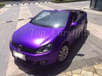 

Purple Metallic matte chrome vinil sticker foile wrap sheet car decals car covers with Bubble Free