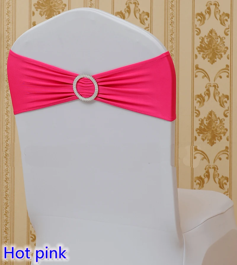 Hot pink colour on sale chairs sash with Round buckles for chair covers