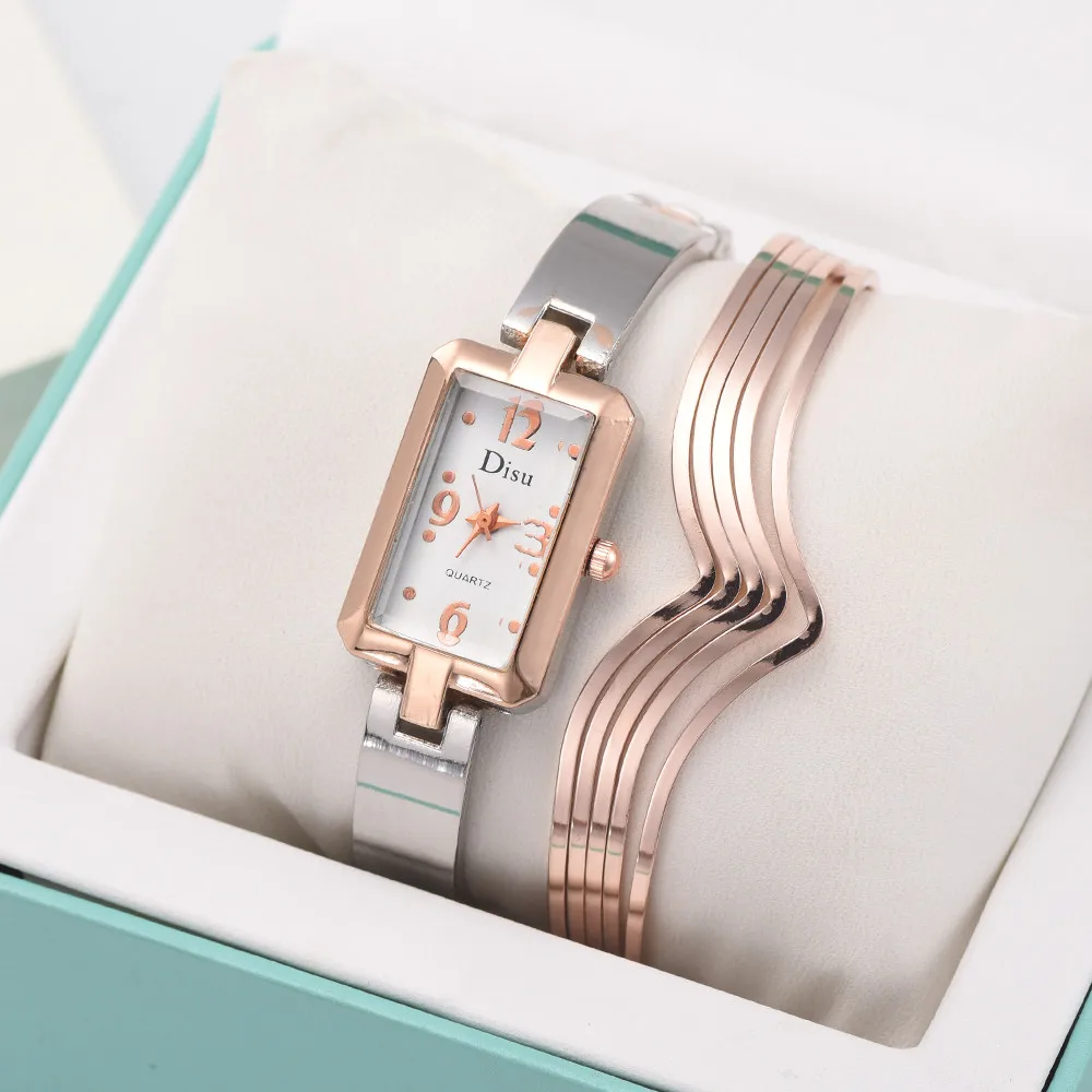 

Luxury Women's Watches Roman Numeral Square Dial Bracelet Ladies Quartz Wristwatch Clock Exquisite Gift Set Optimal Watch@50