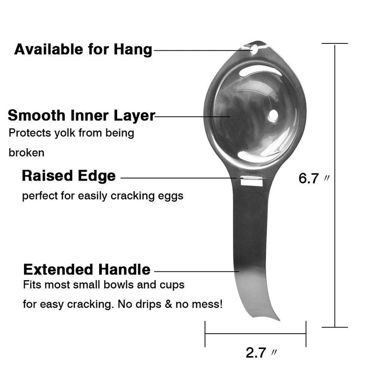 LMETJMA яичный сепаратор из нержавеющей стали яичный желток Белый сепаратор пищевой разделитель яйца белый желток кухонный фильтр KC0079