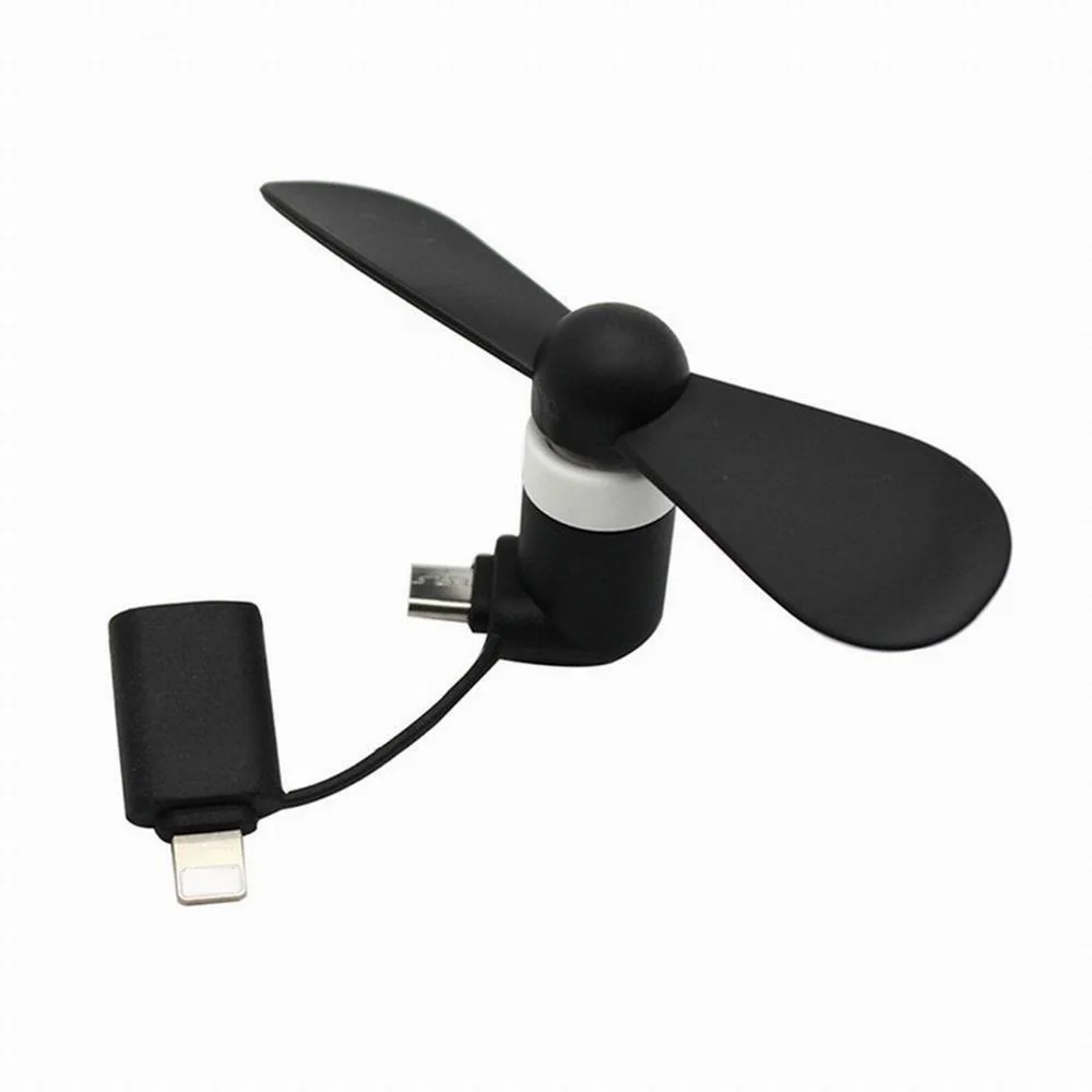 Mini 2 in 1 Portable Micro USB Hand Fan for iPhone 5/6/Samsung/HTC/Android OTG Smartphones USB Gadget