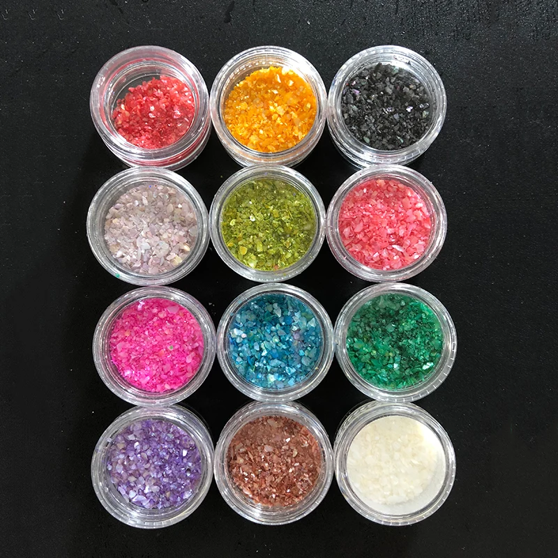 12 pots Nails Abalone оболочка фрагменты текстура натуральный морской Корпус 3d наклейка
