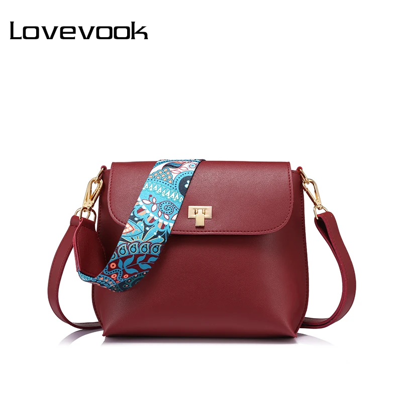 LOVEVOOK brand fashion colored wide strap shoulder bag female small