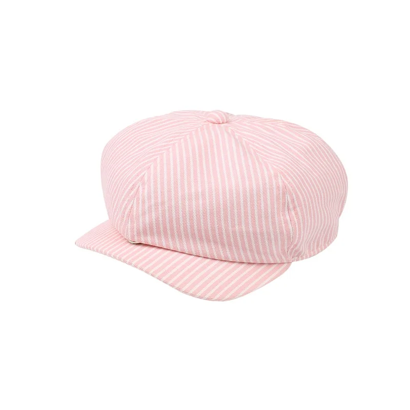 Cotton Striped Baby Cap For Girl Fashion Korea Painter Hat Kids Beret Cap Spring Summer Sun Cap Kids Clothes Baby Boys Clothing  (20)