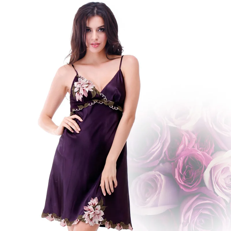 

Womens Silk Nightgowns Sleepwear Sexy Satin Night Dress Women Satin Nightwear Home Clothes for Women Nighty Satin Negligee
