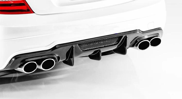 Для W204 диффузор, губа на задний бампер из углеродного волокна для Mercedes Benz c-класс W204 C63 AMG& C300 спортивный седан c180 c200 c250 C350