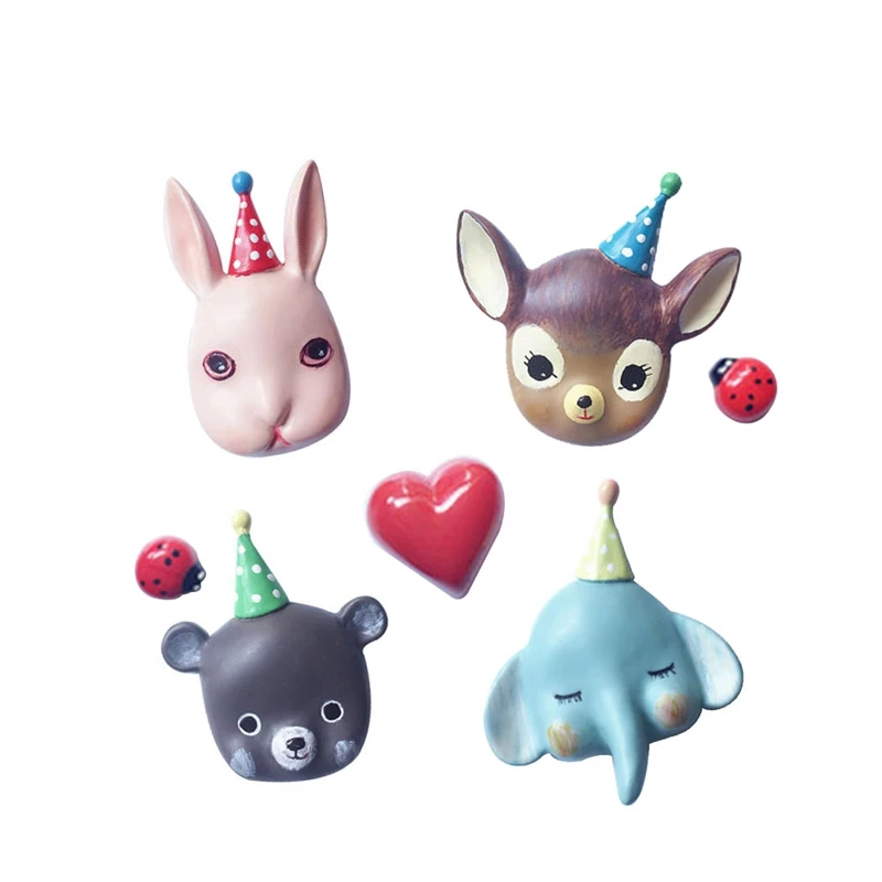 Животное из мультфильма фигурная Смола магнитные наклейки магниты на холодильник Стикеры домашнего декора