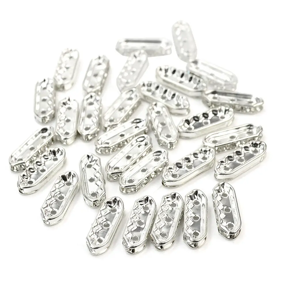 Buy 30Pcs 21x7mm Rhinestone 3 Strands Spacers