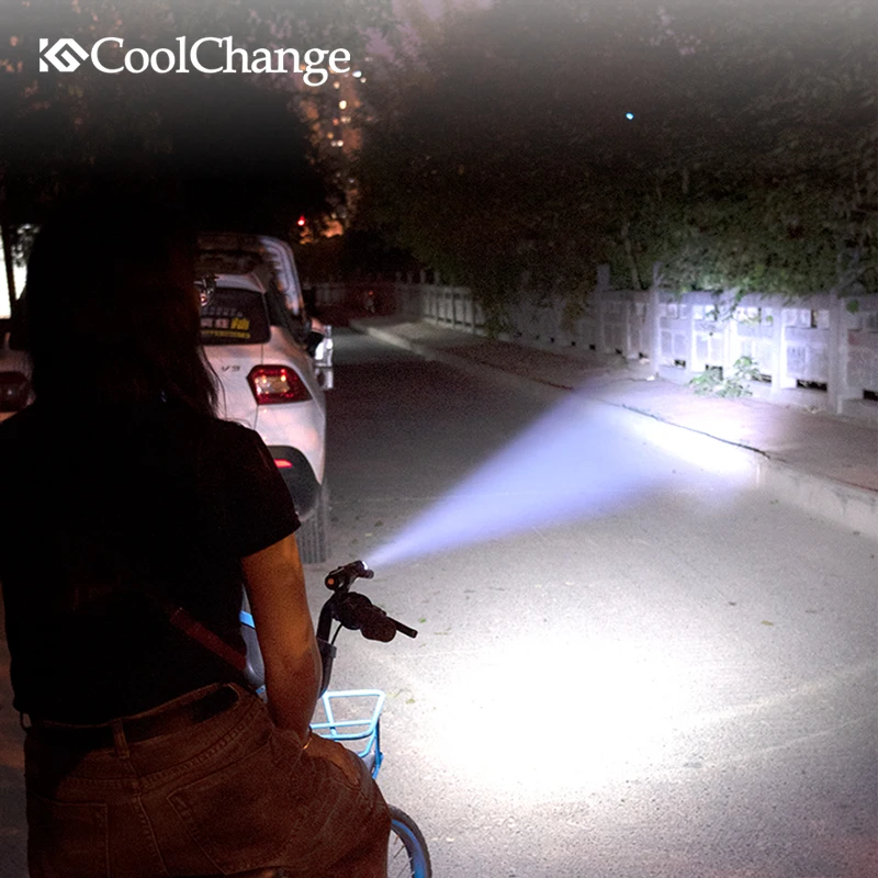 Discount CoolChange Bicycle Light USB Charging Waterproof Cycling Warning Flashlights 3 Headlights Handlebar Bike Front Light 5
