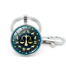

2019 NEW WOMEN DIY Keychain 12 Constellation crystal key Cancer gemini Leo Virgo Libra Scorpio Pendant Keyring Key Holder Gift