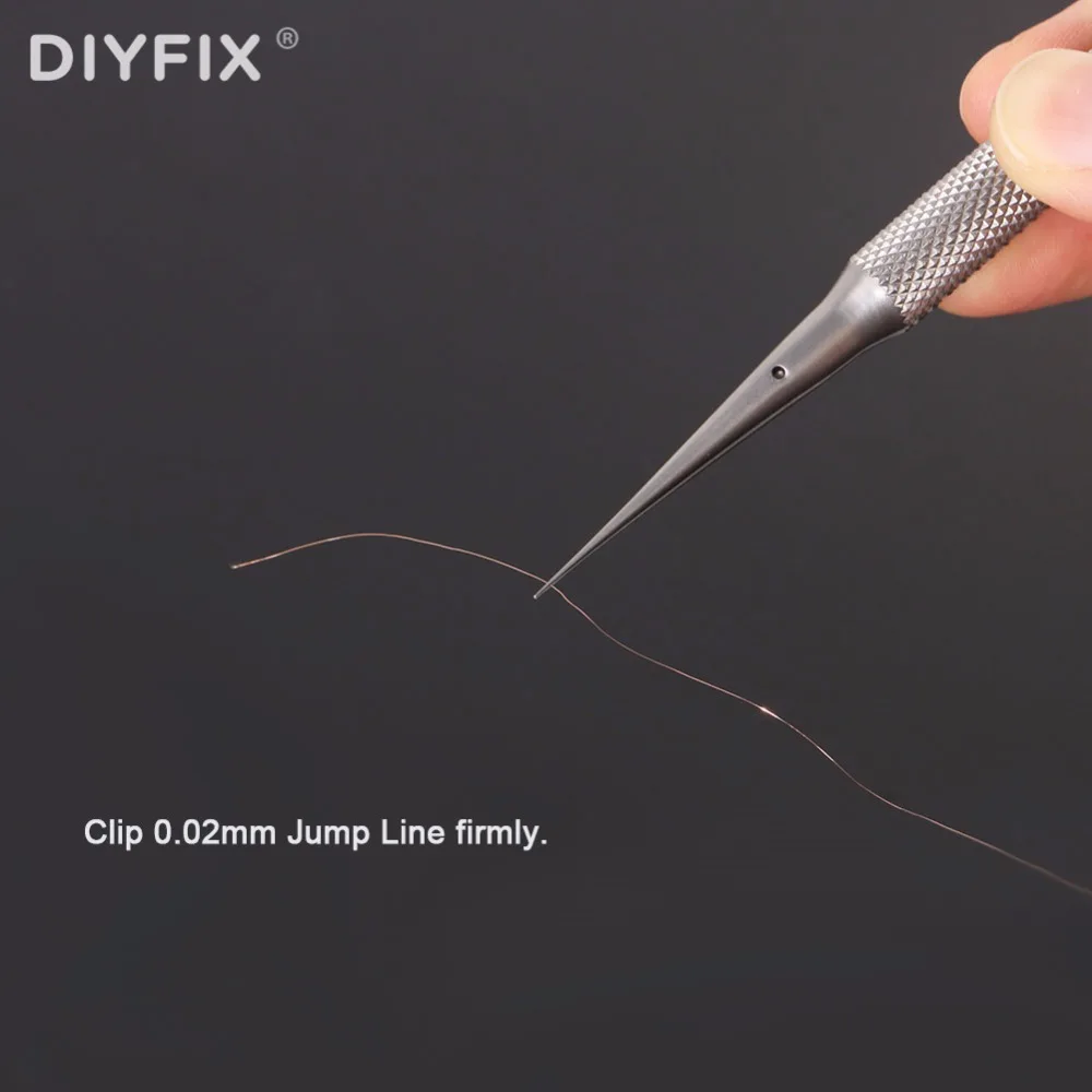 DIYFIX Инструменты для ремонта телефона Перемычка Пинцет зажим 0,02 мм Fly Line сверхточный титановый сплав Пинцет Для материнская плата для Iphone