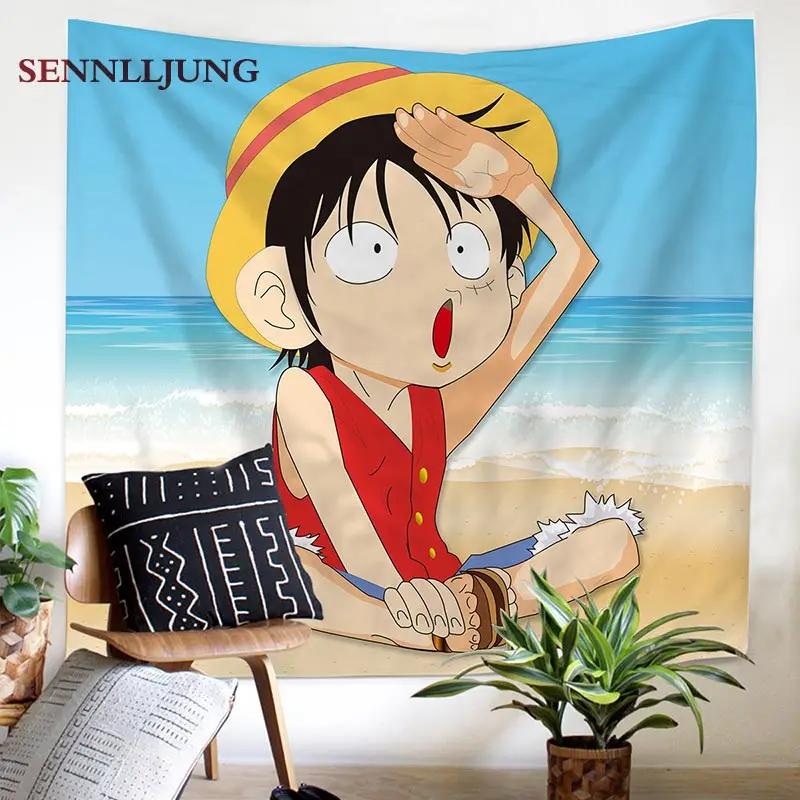 

One Piece Anime Tapestry Home Decor Textile Japanese Characters Wall Hanging or Beach Hippie Blanket dorm decor wall tapestry