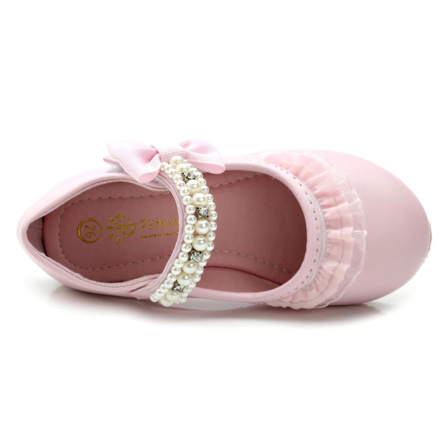 IYEAL/Весенняя детская кожаная обувь на плоской подошве для девочек; модная детская Свадебная обувь принцессы с цветочным принтом и бантом-бабочкой для девочек-подростков