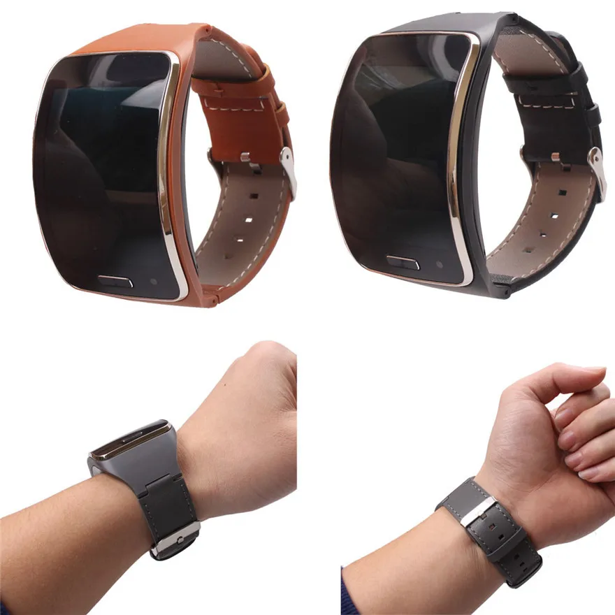

Wristband watch 2018 High quality Fabulous Genuine leather Watch Wrist Strap Band For Samsung Gear S SM-R750 Smart #0703