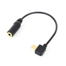 Black Color Mini USB to 3.5mm Microphone Mic Adapter Transfer Cable Wire for GoPro Hero 3 3+ 4 for Sport Action Video Camera
