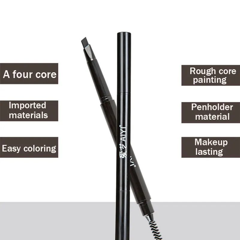 Eyebrow Pencil Long Lasting Natural Tattoo Eyebrow Waterproof Rotating Automatic Eye Brow Pencil with Brush Beauty Cosmetic Tool