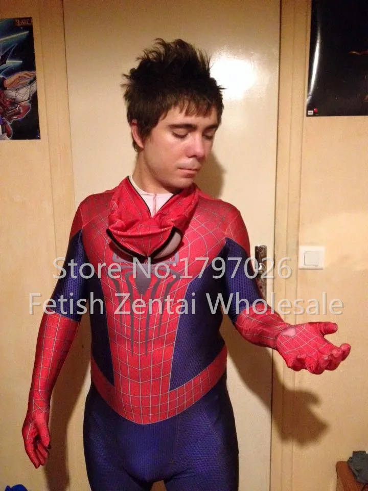 High Quality Halloween Superhero Spiderman 2 blue red Zentai Suits Aveners Women Men Kids Spiderman Costume With Eyemask/Shoes