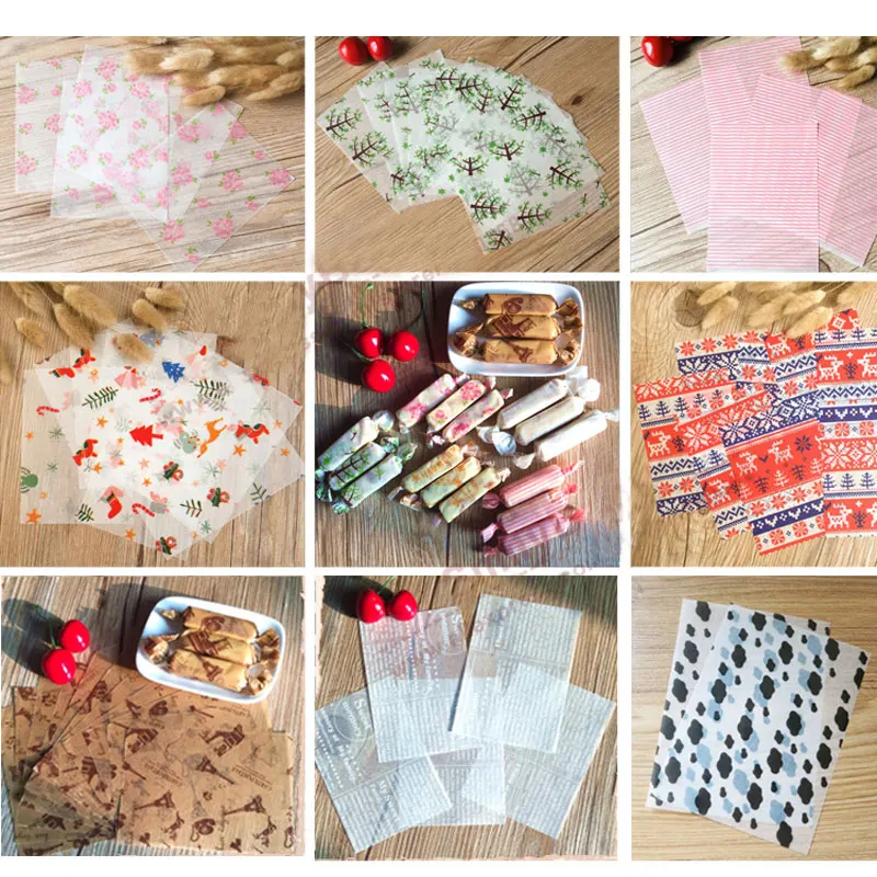

500pcs Lovely Sweet Wrappers Candy Paper DIY Party Baking Oilpaper 12.5*9cm