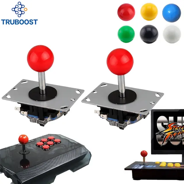 2pcs Arcade joystick DIY Joystick Red Ball 4/8 Way Joystick Fighting