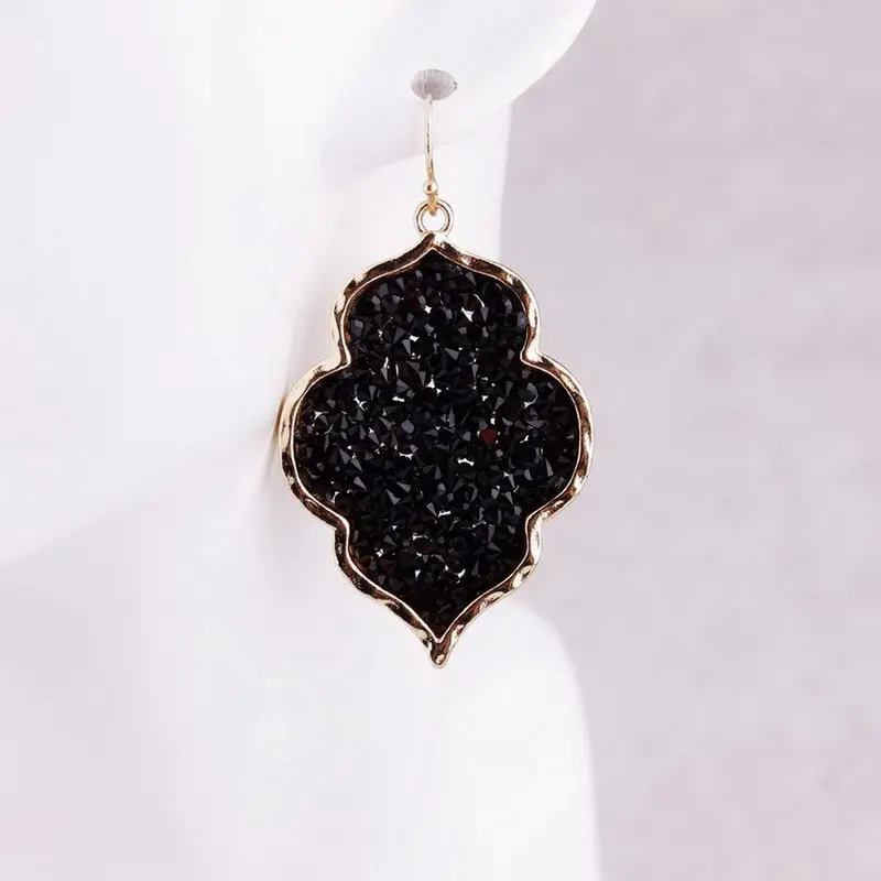 ZWPON, марокканские серьги с кристаллами из смолы, черное сердце для женщин, модные золотые ювелирные серьги