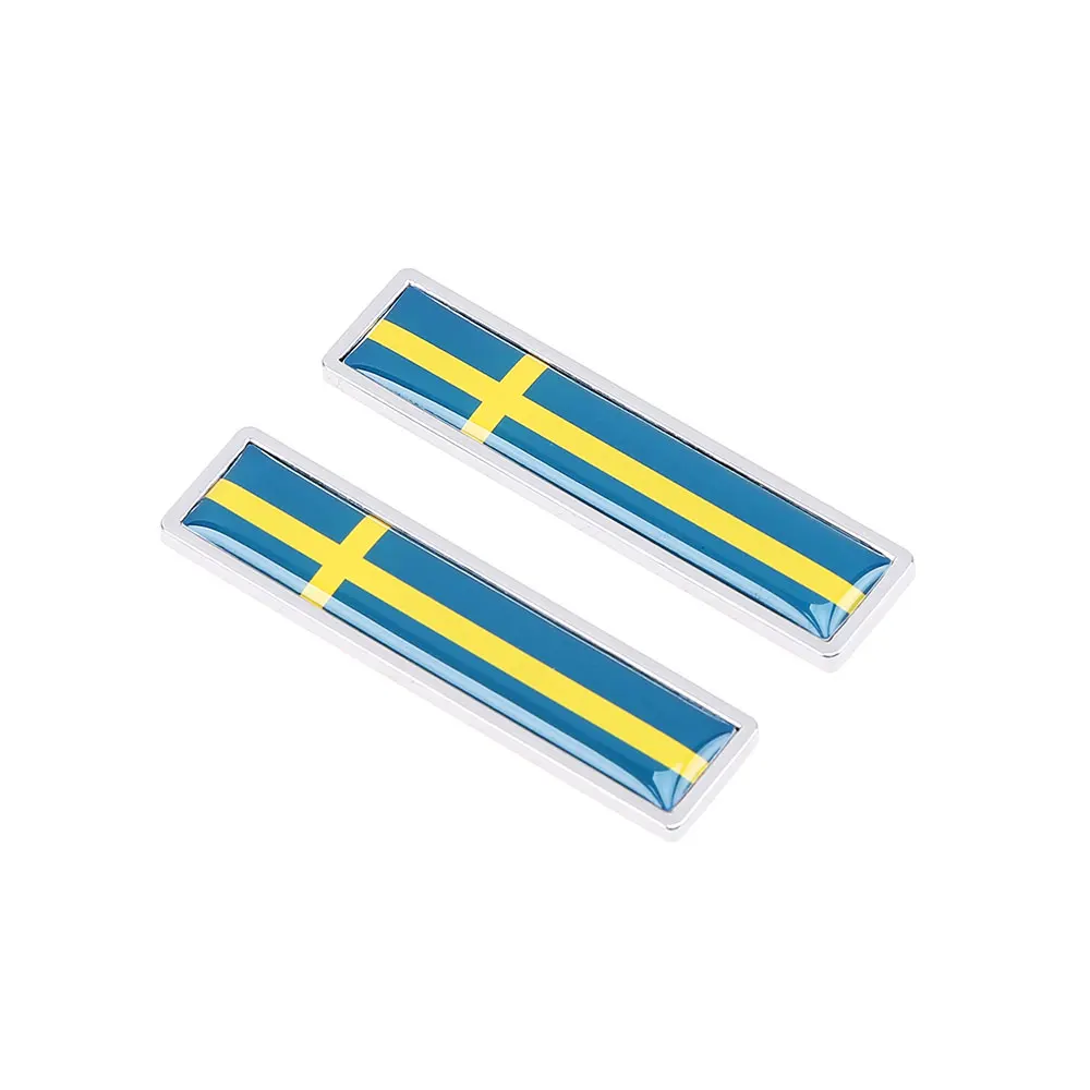 1 пара 3D металлический автомобильный стикер с изображением шведского флага, декоративная наклейка с эмблемой для автомобилей