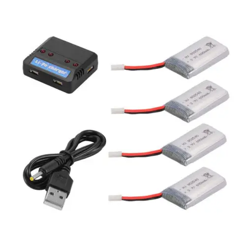 

4PCS 3.7V 600mAh Battery + USB Charger for Syma X5C X5C X5SC X5SW Drone BC685