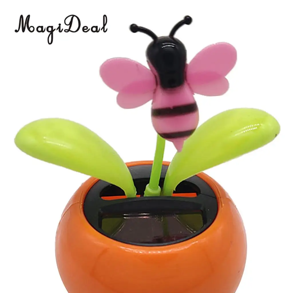 Solar Powered Insect Flower Sunflower Dancing Swing Doll   Toy Home Decor Car Ornament Flowerpot Figure Gifts