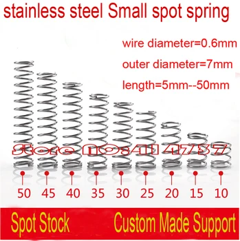 

0.6mm Wire OD=7mm length= 5mm--50mm stainless steel Small spot spring wire micro spring compression spring pressure spring