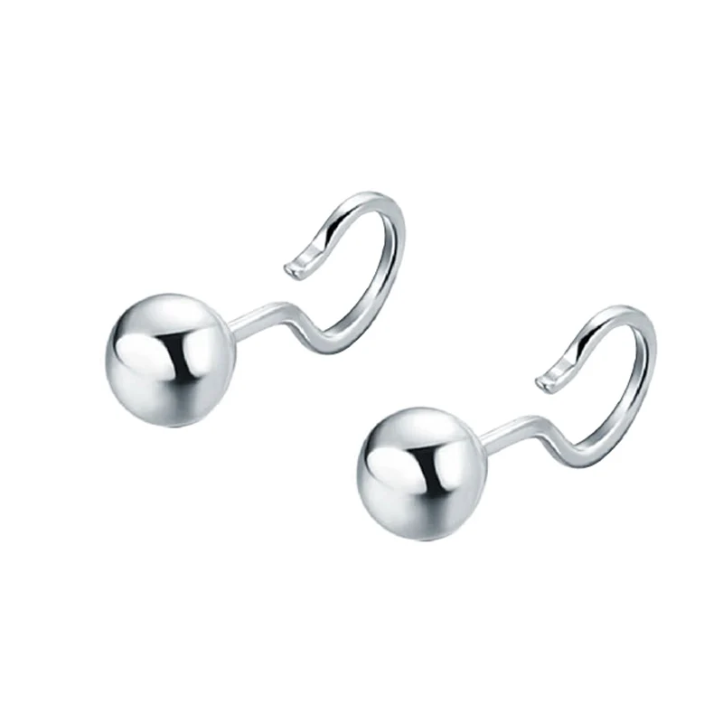 

VOJEFEN Hypoallergenic Silver Stud Earrings 925 Sterling silver earrings Sterling Silver Earrings Round Ball Stud Earrings Femme