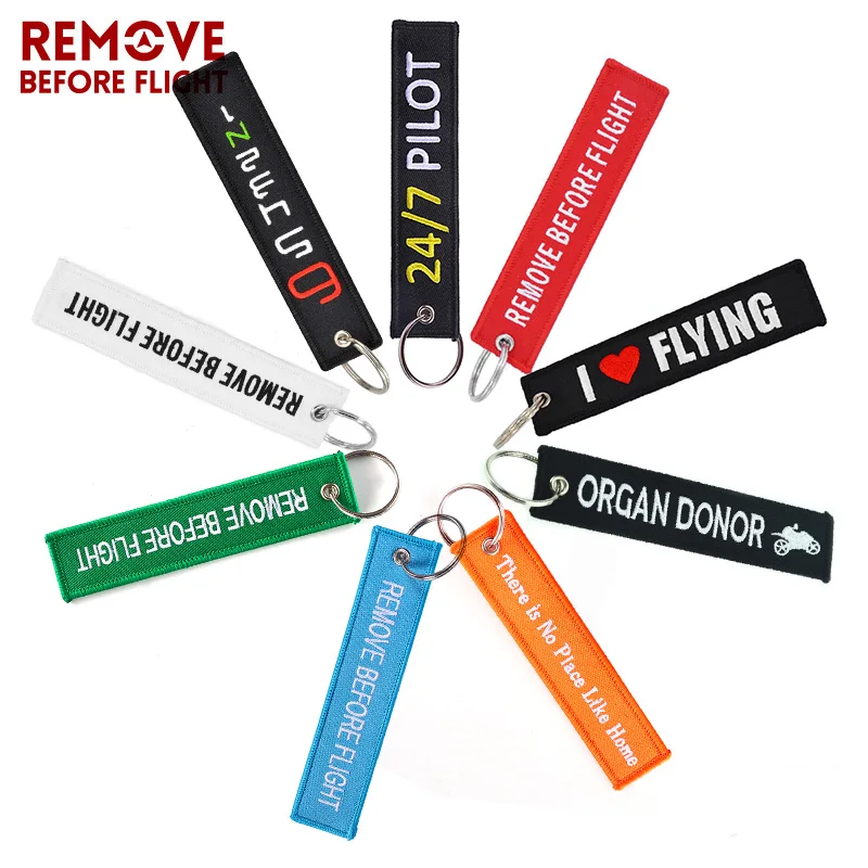 

Remove Before Flight Airworthy Key Chains Embroidery Keyring Chain for Pilot Key Tags OEM Key Chains for Cars Fashion Jewelry