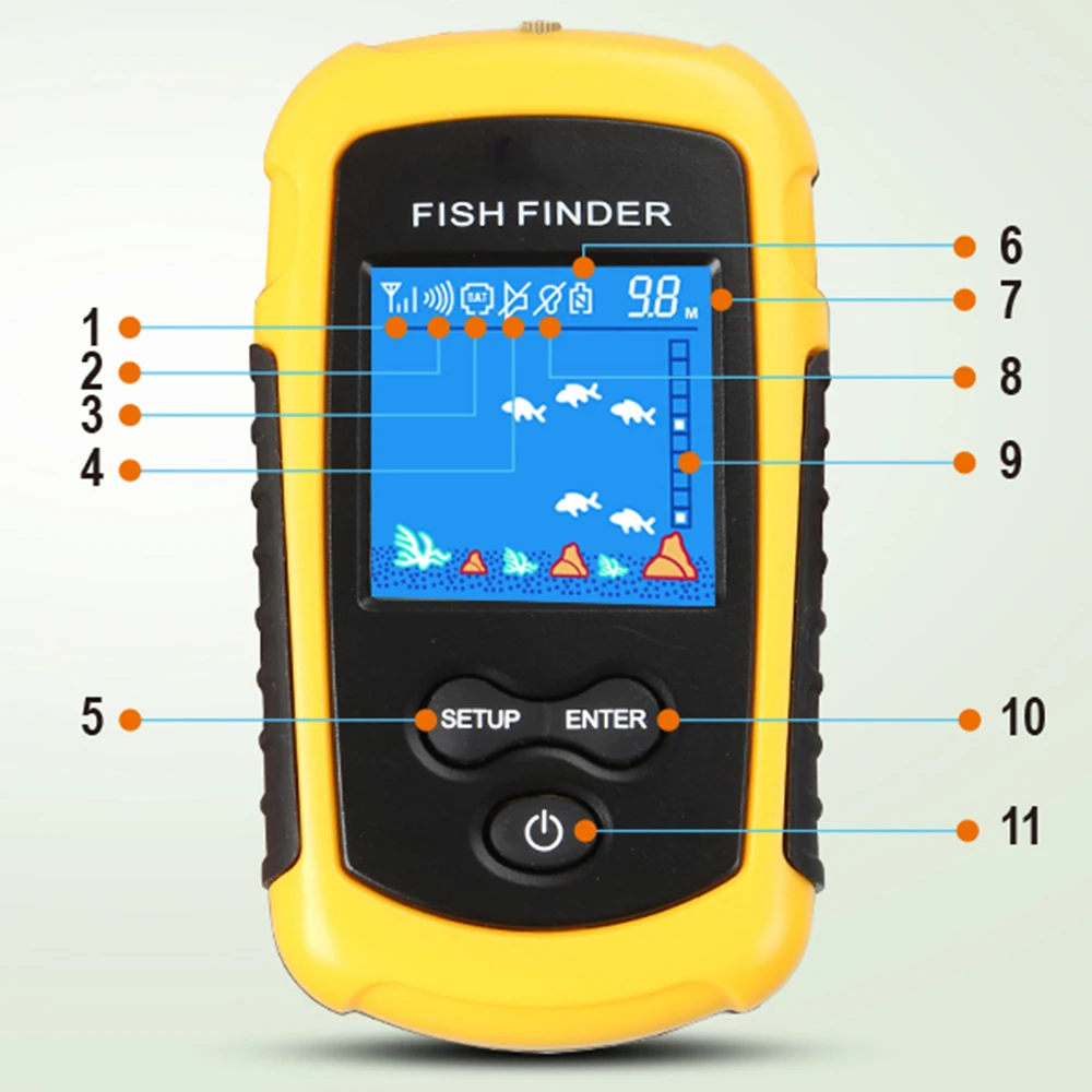 PureLeisure 2018 المحمولة Fishfinder إنذار الصيد الأسماك مكتشف سونار LCD الصيد إغراء السونار الصيد مكتشف إنذار 100 متر مجموعة