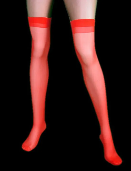 

Newest Women Lace Top Sexy Lingerie Red Fishnet Thigh High Lace Sexy Stockings Thigh High Stockings White