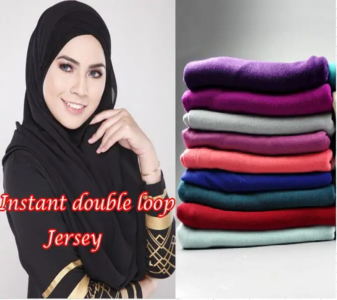 

women soft jersey double loop plain shawls 21 color high elasticity muslim head wrap hijab headband scarves/scarf 20pcs/lot