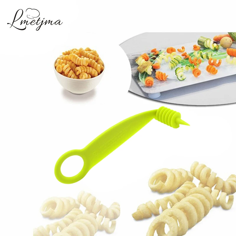 

LMETJMA 1pc Manual Spiral Screw Slicer Plastic PP Potato Carrot Cucumber Vegetables Spiral Knife Kitchen Tools PYKC0610-6